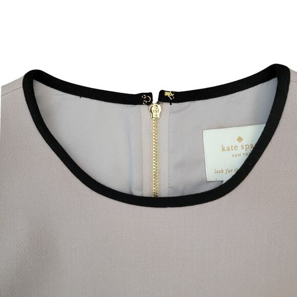 KATE SPADE Beige & Black Scallop Detail Dress Womens 0 Career Beautiful Event - Picture 3 of 13